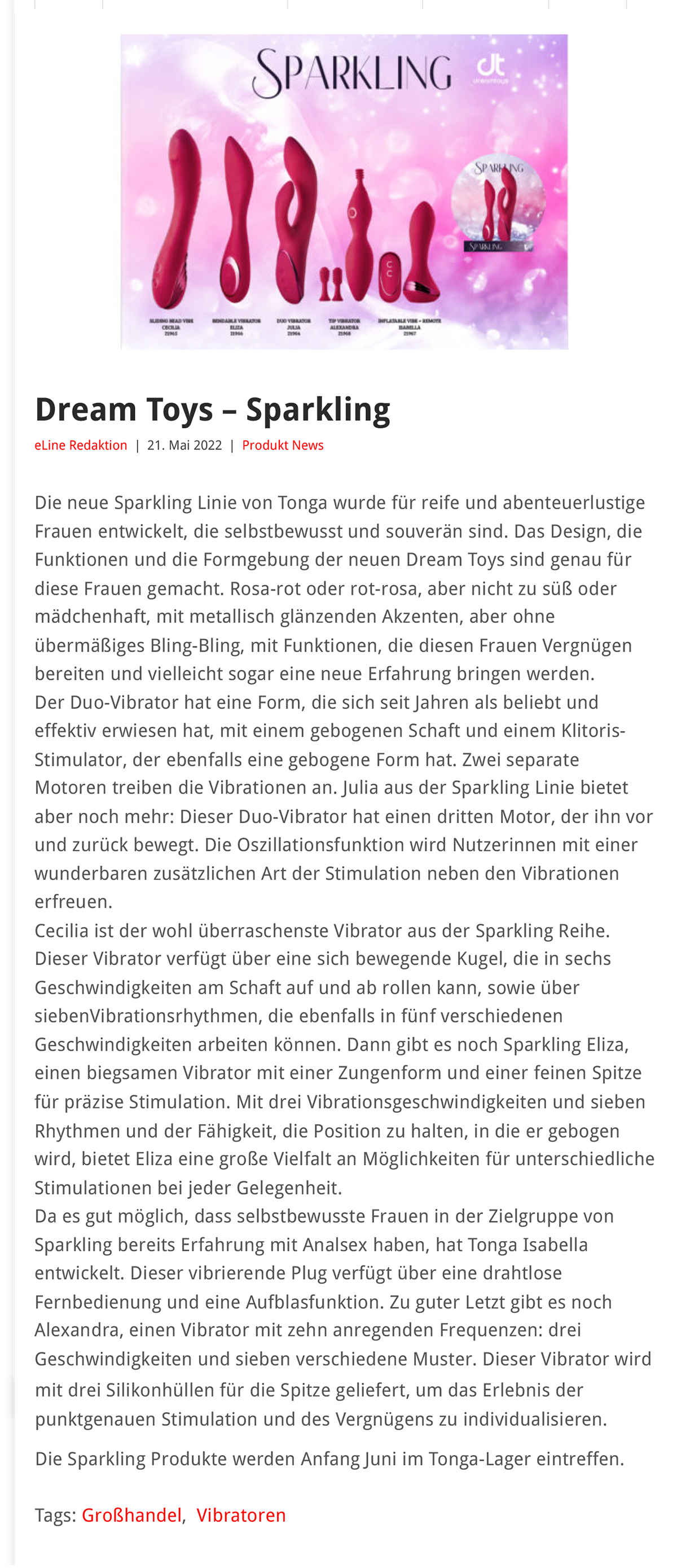 2022-05 eLine Online - Dream Toys Sparkling